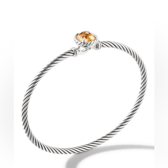 David Yurman Chatelaine Sterling Silver Citrine Bracelet Small - Picture 9 of 10